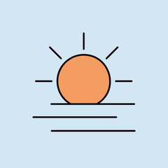 Summer sun heat vector icon. Weather sign