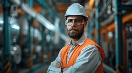 Maintenance engineer using advanced technology to optimize factory operations. Generative AI.