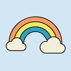Rainbow and cloud vector icon. Weather sign