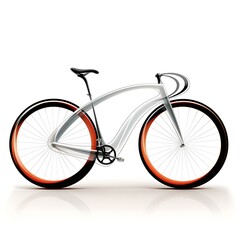 Modern futuristic bicycle with sleek design on white background