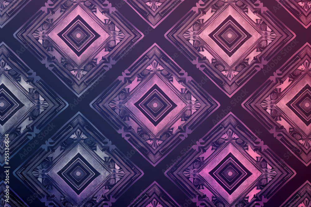 Poster a pattern of squares with corners, borders, and gradients