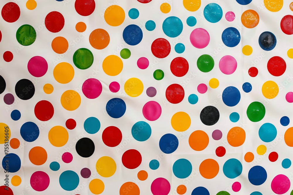 Poster a pattern of polka dots with different colors and sizes