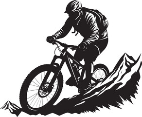Naklejka premium Eat My Dust Mountain All Terrain Biker Icon Design Send It! But Maybe Call First Downhill Biker Emblem