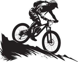 Naklejka premium Trail Trekker Conquer the Mountain High Altitude Cyclist Summit Trails