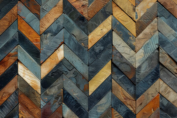 A pattern of chevrons with varying angles and shades