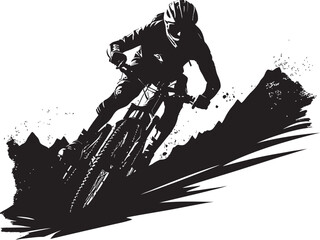Pedal Power Mountain Biker Pushing Uphill Freedom on Two Wheels Mountain Biker Enjoying the View