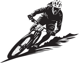 Escape the Ordinary Mountain Bike Adventure Emblem Conquer Any Terrain All Terrain Biker Icon Design