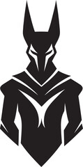 Spectral Silhouette An Enigmatic Anubis Mascot Logo Design Facets of the Underworld A Geometric Anubis Mascot Vector Graphic