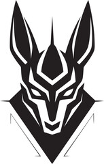 Glyph of the Jackal God An Abstract Anubis Mascot Design Cubist Canine A Modern Anubis Mascot Logo in Bold Shapes