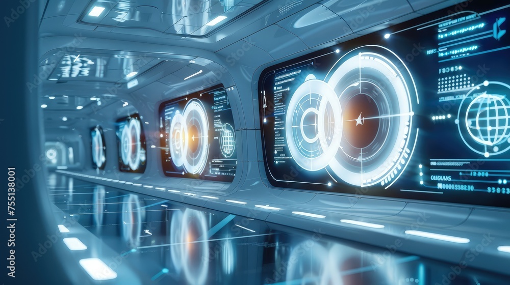 Poster futuristic quality management system tools enterprise digital transformation. generative ai.