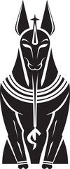 Fototapeta na wymiar Guardian of the Afterlife Anubis Logo Design in Bold Lines Where Myth Meets Modern Abstract Anubis Mascot Icon