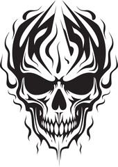 Cosmic Cranium Chronicles Inked Iconic Symbolism Mystic Melancholy Abstract Skull Emblem Design