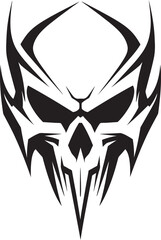 Celestial Carvings Vector Tattooed Skull Emblem Haunting Harmony Abstract Skull Design Fusion