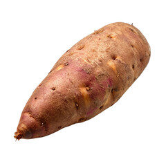 Sweet potato isolated on a transparent background. Ripe sweet potato.