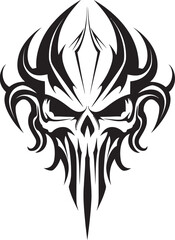 Ethereal Etchings Abstract Skull Fusion Emblem Enigmatic Echo Tattooed Vector Skull Icon