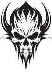 Soulful Skeletal Symphony Vector Ink Design Inked Odyssey Abstract Skull Logo