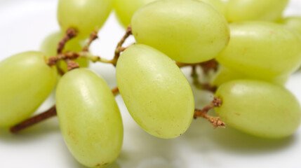 bunch of green grapes. group of green fruits. green natural foods.
