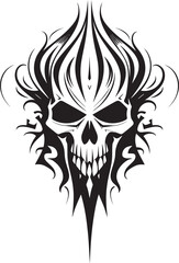 Enigmatic Echo Tattooed Vector Skull Icon Odyssey Symbolic Surrender Abstract Skull Emblem Fusion Vector Odyssey