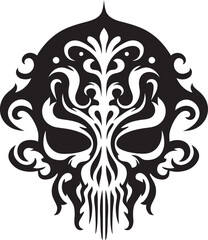 Nebula Nexus Vector Ink Design Ephemeral Essence Abstract Skull Symbol