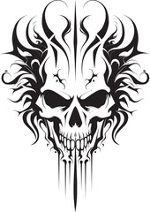 Ethereal Engravings Tattoo Vector Emblem Shadowed Symphony Abstract Skull Graphics
