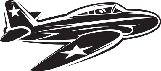 Aero Avenger Thunderbolt Iconic Logo Thunderhawk Squadron Air Force Emblem Vector