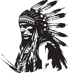 Spirit Guardian Apache Face Symbol Desert Defender Tribal Emblem Vector