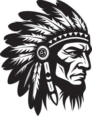 Shadow Warrior Tribal Face Design Silent Protector Apache Emblem Vector