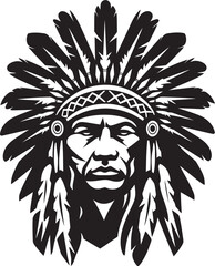 Spirit of the Land Apache Emblem Icon Tribal Tradition Apache Face Vector Symbolic