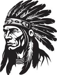 Tribal Tradition Apache Face Vector Symbolic Desert Guardian Apache Logo Face Emblem