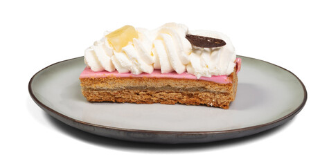 Piece of traditional dutch oranjekoek, local delicacy from Friesland