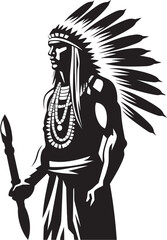 Tribal Strength Apache Face Vector Graphic Brave Tradition Apache Emblematic Logo Vector