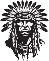 Tribal Legacy Apache Face Vector Icon Brave Spirit Apache Logo Emblematic Face