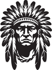 Brave Heart Apache Face Vector Symbol Desert Guardian Apache Face Emblematic Graphic