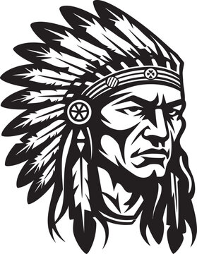 Tribal Legacy Apache Logo Face Emblem Brave Spirit Apache Face Emblematic Vector