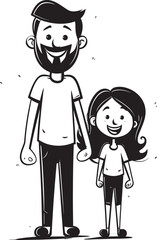 Fatherly Love Daughterly Joy   Cartoon Graphic Joyous Bond Father Daughter Vector Icon