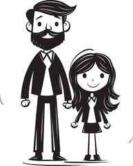Obraz na płótnie Canvas Daddys Joyride Happy Family Logo Joyful Moments Cartoon Vector Emblem