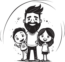 Playful Bond Cartoon Logo Design Daddys Joy Father Daughter Vector Icon