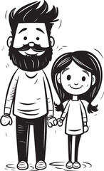 Heartwarming Hugs Father Daughter Icon Family Fun Cartoon Logo Symbol