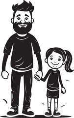 Daddys Princess Cartoon Vector Icon Loving Laughter Father Daughter Emblem