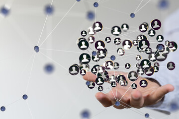 videoconference group of people talking in social network