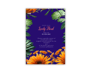Flowers elegant invite card wedding invitation Floral wedding template
