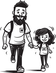 Daddys Little Princess Cartoon Vector Graphic Precious Memories Happy Family Emblem