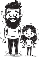 Daddys Love Father Daughter Vector Symbol Fun filled Moments Cartoon Logo Design