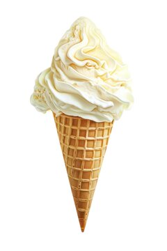 Ice cream delicious 3D close up, decorated cutout minimal isolated on white background. Ultra realistic ice cream, icon, detailed. Grocery product advertising.