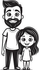 Playful Partners Father Daughter Vector Emblem Daddys Little Angel Cartoon Symbolic Design