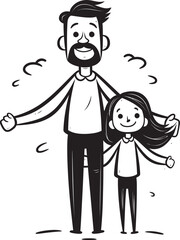 Cheerful Moments Cartoon Symbolic Design Joyous Bonding Happy Family Emblem