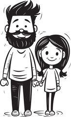 Happy Hearts Cartoon Symbolic Design Daddys Joyful Adventures Happy Family Emblem