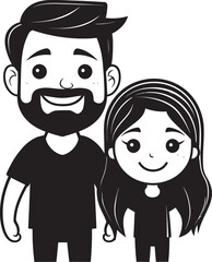 Joyful Journeys Cartoon Logo Icon Daddys Joyful Journey Father Daughter Emblem