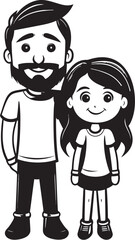 Daddys Delight Father Daughter Vector Icon Cheerful Laughter Cartoon Logo Design