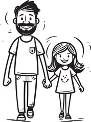 Fototapeta na wymiar Daddys Joyride Father Daughter Vector Icon Smiling Together Cartoon Logo Graphic